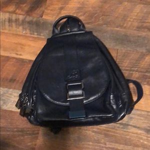 Genuine leather backpack purse